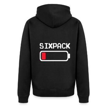 Funny Washboard Design - Batterie de six packs - Veste à capuche bio Premium Unisexe - noir - Dos - Nico (187cm)
