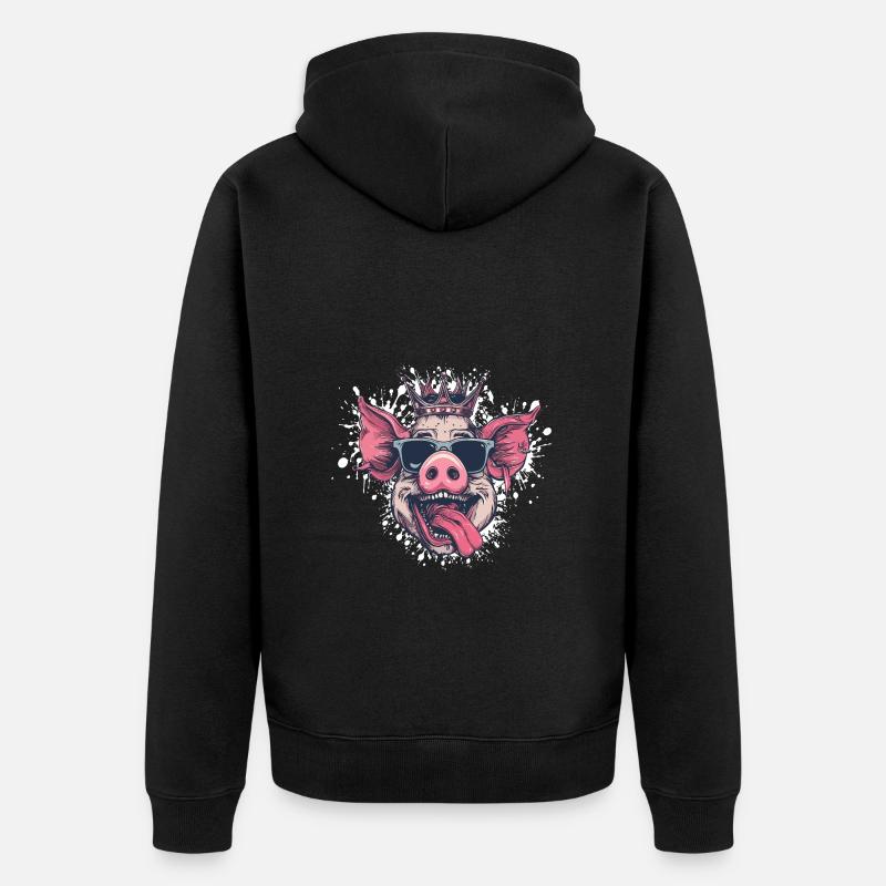 Cochon Drôle - Veste à capuche bio Premium Unisexe - noir