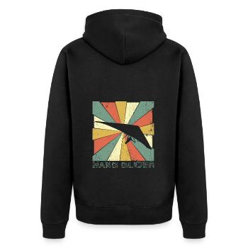 Hanggleiter Drachenflieger Deltasegler - Unisex Premium Bio Zip Hoodie - Schwarz - Hinten - Nico (187cm)