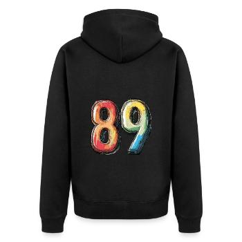 89 Number Comic - Unisex Premium Organic Zip Hoodie - black - Back - Nico (187cm)