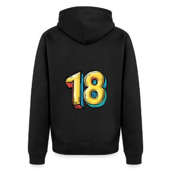 Bande dessinée à 18 chiffres - Veste à capuche bio Premium Unisexe - noir - Dos - Nico (187cm)
