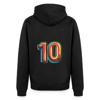 Bande dessinée à 10 chiffres - Veste à capuche bio Premium Unisexe - noir - Dos - Nico (187cm)