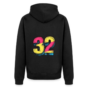 Bande dessinée à 32 numéros - Veste à capuche bio Premium Unisexe - noir - Dos - Nico (187cm)