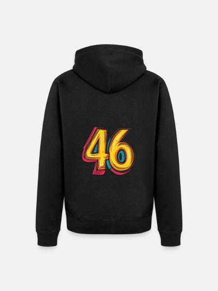 46 Number Comic - Unisex Premium Organic Zip Hoodie - black