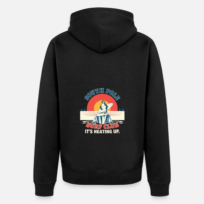 South Pole Surf Club - Ça chauffe - Surfeur - Veste à capuche bio Premium Unisexe - noir