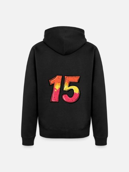 15 Number Comic - Unisex Premium Organic Zip Hoodie - black