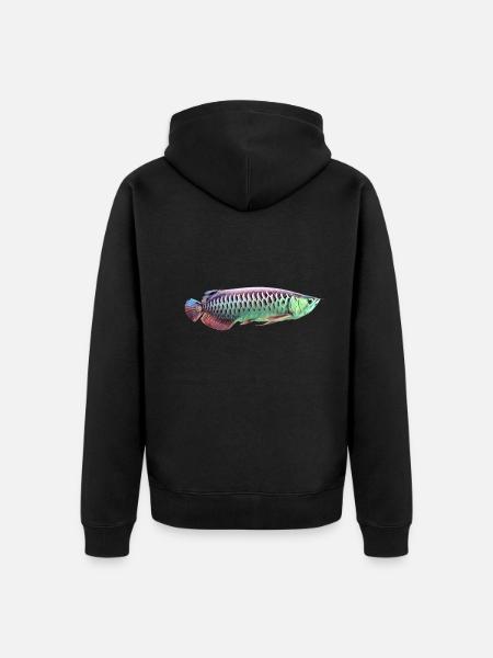 Asian Arowana Monster Fish Keeper - Unisex Premium Organic Zip Hoodie - black