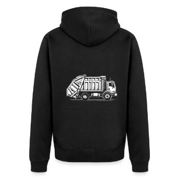 Conception simple et cool du camion à ordures - Veste à capuche bio Premium Unisexe - noir - Dos - Nico (187cm)