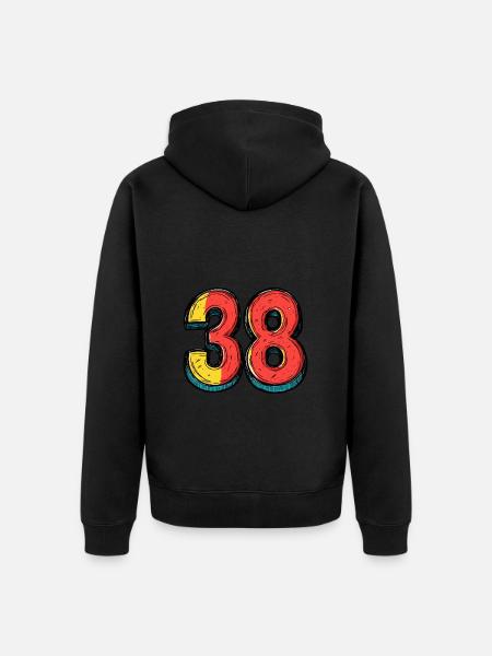 38 Number Comic - Unisex Premium Organic Zip Hoodie - black