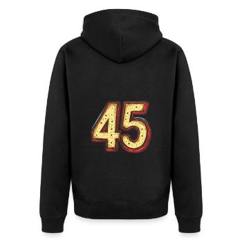 Bande dessinée à 45 numéros - Veste à capuche bio Premium Unisexe - noir - Dos - Nico (187cm)
