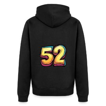 Bande dessinée à 52 numéros - Veste à capuche bio Premium Unisexe - noir - Dos - Nico (187cm)