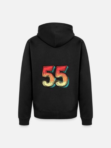 55 Number Comic - Unisex Premium Organic Zip Hoodie - black