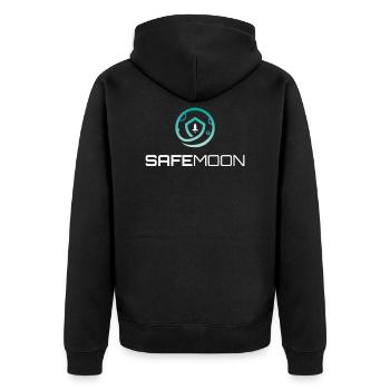 Safemoon - Unisex Premium Organic Zip Hoodie - black - Back - Nico (187cm)
