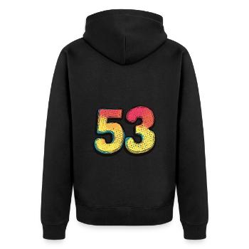 53 Number Comic - Unisex Premium Organic Zip Hoodie - black - Back - Nico (187cm)