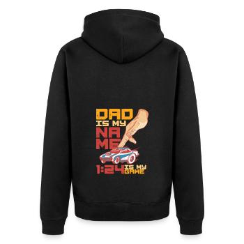 Slot Car Racing RC Car Drag Racing Father - Unisex Premium Organic Zip Hoodie - black - Back - Nico (187cm)