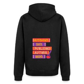 Auteur Auteurs Père - Veste à capuche bio Premium Unisexe - noir - Dos - Nico (187cm)