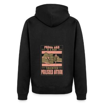 Author Authors Dad Vater - Unisex Premium Organic Zip Hoodie - black - Back - Nico (187cm)