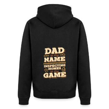 Building Surveyor Home Inspector Father - Unisex Premium Organic Zip Hoodie - black - Back - Nico (187cm)