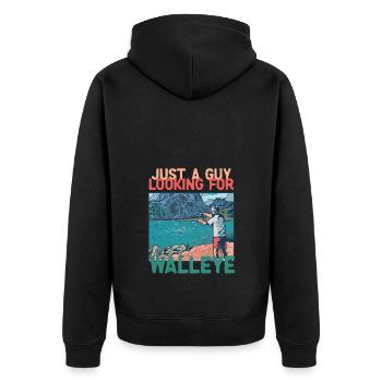 Pêche au sandre à perche glasseye - Veste à capuche bio Premium Unisexe - noir - Dos - Nico (187cm)