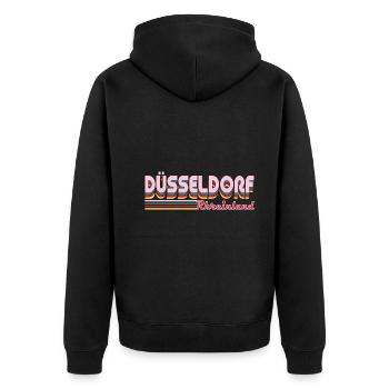 Düsseldorf Rheinland Design pour le Düsseldorfer - Veste à capuche bio Premium Unisexe - noir - Dos - Nico (187cm)