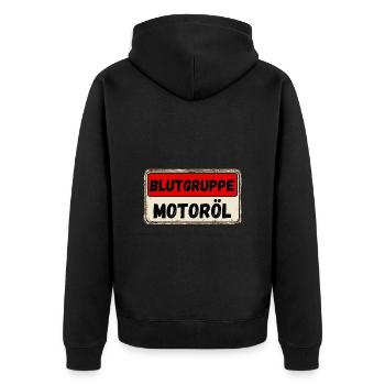 Engine Oil Mechanic Car Garage Motorcycle Funny - Unisex Premium Organic Zip Hoodie - black - Back - Nico (187cm)