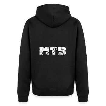 MTB Mountainbiker Mountain Bike Cyclist - Unisex Premium Organic Zip Hoodie - black - Back - Nico (187cm)