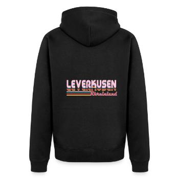 Leverkusen Rheinland Design für den Leverkusener - Unisex Premium Bio Zip Hoodie - Schwarz - Hinten - Nico (187cm)