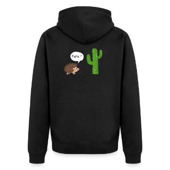 Humour, dessin, idée cadeau humoristique - Veste à capuche bio Premium Unisexe - noir - Dos - Nico (187cm)
