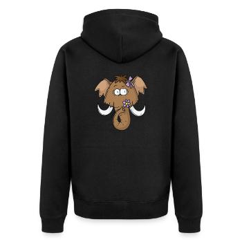 Mammoth ploughs flowers - Unisex Premium Organic Zip Hoodie - black - Back - Nico (187cm)