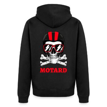 Motard Crâne Humour Lunettes de Soleil - Veste à capuche bio Premium Unisexe - noir - Dos - Nico (187cm)