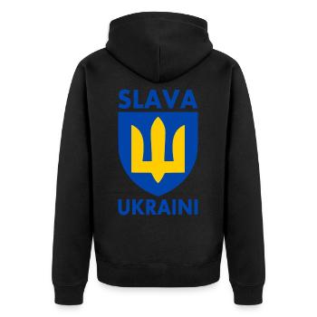 Ukraine - Veste à capuche bio Premium Unisexe - noir - Dos - Nico (187cm)