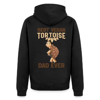 Tortoises - Unisex Premium Organic Zip Hoodie - black - Back - Nico (187cm)
