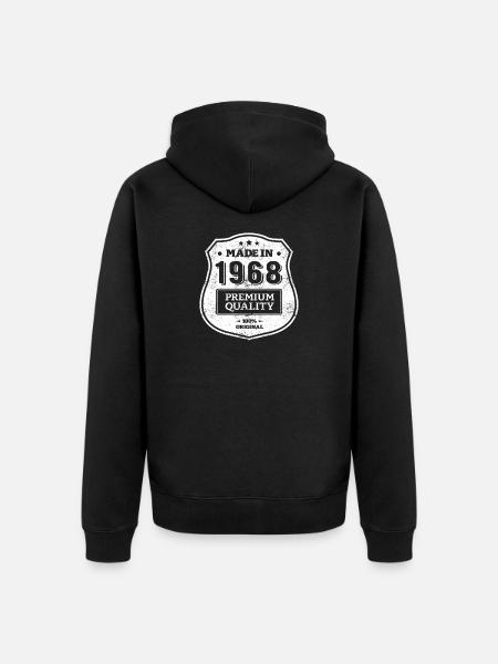 MADE IN 1968 - Unisex Premium Organic Zip Hoodie - black