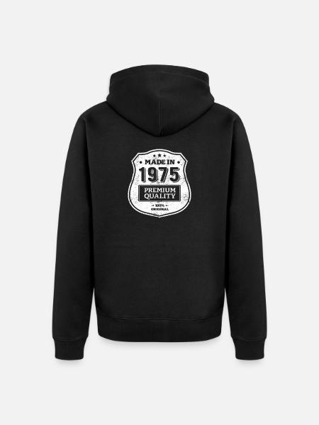 MADE IN 1975 - Unisex Premium Organic Zip Hoodie - black