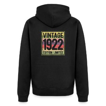VINTAGE 1922 EDITION LIMITEE - Veste à capuche bio Premium Unisexe - noir - Dos - Nico (187cm)