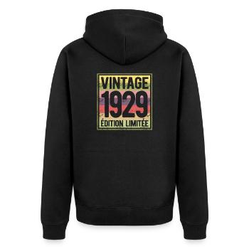 VINTAGE 1929 EDITION LIMITEE - Veste à capuche bio Premium Unisexe - noir - Dos - Nico (187cm)