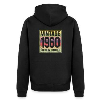 VINTAGE 1960 EDITION LIMITEE - Veste à capuche bio Premium Unisexe - noir - Dos - Nico (187cm)