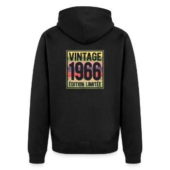 VINTAGE 1966 EDITION LIMITEE - Veste à capuche bio Premium Unisexe - noir - Dos - Nico (187cm)