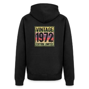 VINTAGE 1972 EDITION LIMITEE - Veste à capuche bio Premium Unisexe - noir - Dos - Nico (187cm)