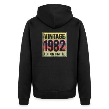 VINTAGE 1982 EDITION LIMITEE - Veste à capuche bio Premium Unisexe - noir - Dos - Nico (187cm)