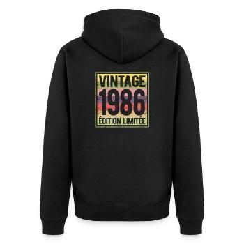 VINTAGE 1986 EDITION LIMITEE - Veste à capuche bio Premium Unisexe - noir - Dos - Nico (187cm)