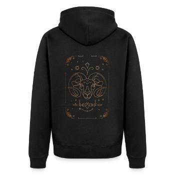 Signe du Bélier : Constellation du zodiaque - Veste à capuche bio Premium Unisexe - noir - Dos - Nico (187cm)