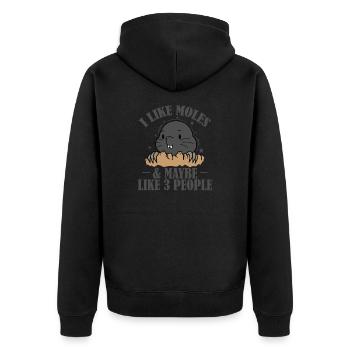 J’aime les taupes et peut-être 3 personnes Natur Tier - Veste à capuche bio Premium Unisexe - noir - Dos - Nico (187cm)