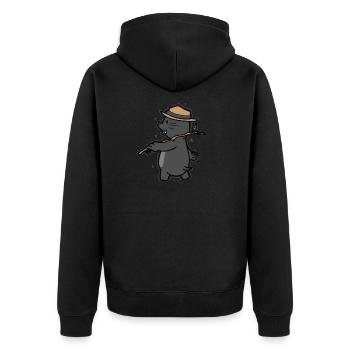 Maulwurf Tier Erdhügel - Unisex Premium Bio Zip Hoodie - Schwarz - Hinten - Nico (187cm)