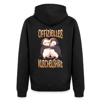 Chemise Officielle Câlin Pingouins Amour Coeur Mignon - Veste à capuche bio Premium Unisexe - noir - Dos - Nico (187cm)