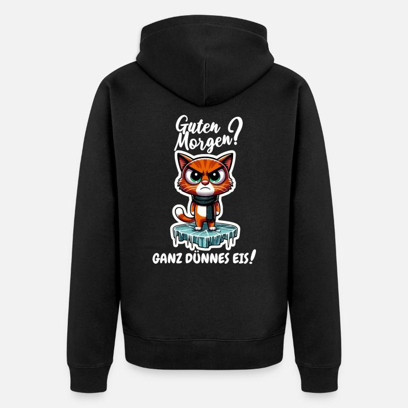 Bonjour? Glace très mince ! - Veste à capuche bio Premium Unisexe - noir