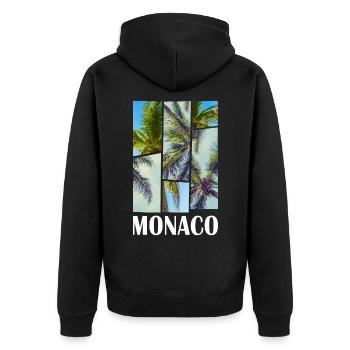 Monaco France Été Palmiers Plage Mer - Veste à capuche bio Premium Unisexe - noir - Dos - Nico (187cm)
