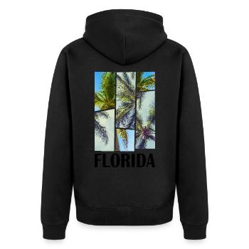 Floride États-Unis Miami Amérique Été Palmiers Plage - Veste à capuche bio Premium Unisexe - noir - Dos - Nico (187cm)