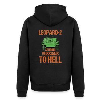 Leopard 2, the tanks sending Russians to Hell - Unisex Premium Organic Zip Hoodie - black - Back - Nico (187cm)