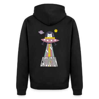 CATDUCTION. Mon chat est un extraterrestre ! - Veste à capuche bio Premium Unisexe - noir - Dos - Nico (187cm)